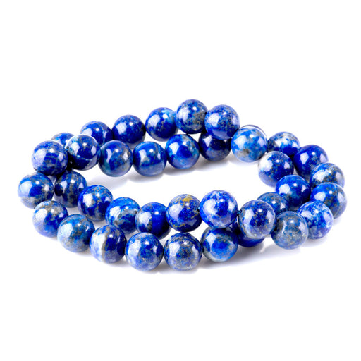 This is a Dakota Stones 10mm Lapis Gemstone strand with round beads in 15-16 inch strand.