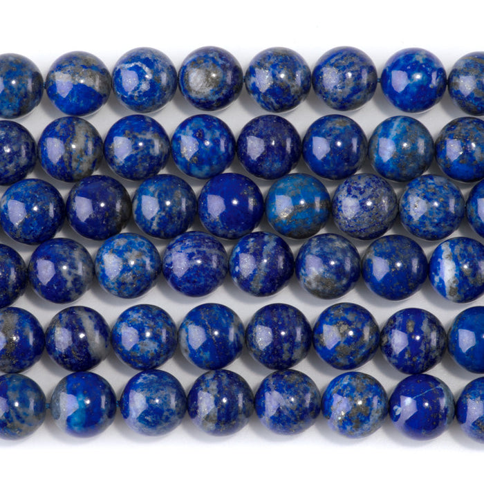 This is a Dakota Stones 10mm Lapis Gemstone strand with round beads in 15-16 inch strand.