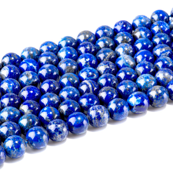 This is a Dakota Stones 10mm Lapis Gemstone strand with round beads in 15-16 inch strand.