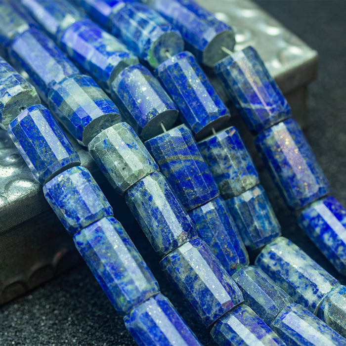 Lapis 10x17mm Faceted Tube - 17-18 Inch