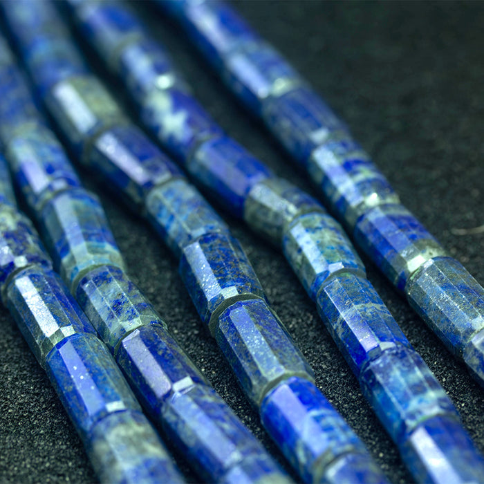 Lapis 10x17mm Faceted Tube - 17-18 Inch