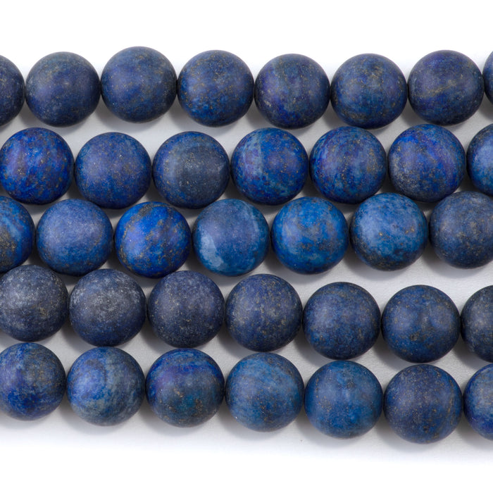 Matte Lapis 12mm Round - 8-Inch