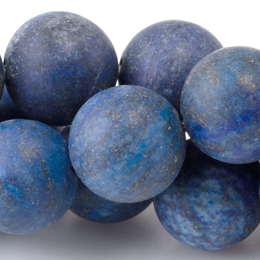This is a Dakota Stones 12mm Lapis Gemstone strand with matte round beads in 8 inch strand.