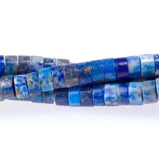 This is a Dakota Stones 2x4mm Lapis Gemstone strand with heishi beads in 15-16 inch strand.