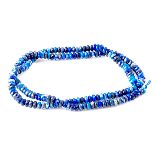 This is a Dakota Stones 2x4mm Lapis Gemstone strand with faceted rondelle beads in 15-16 inch strand.