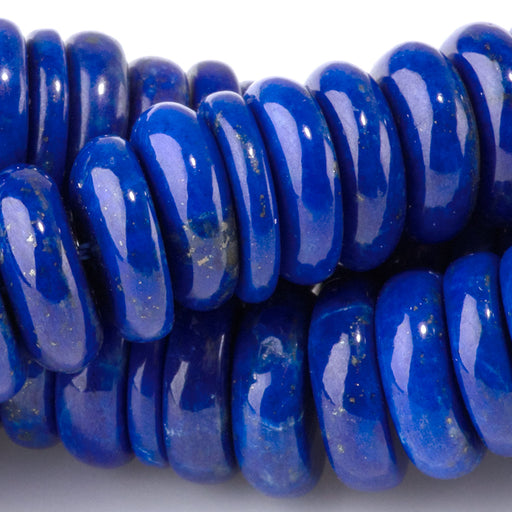 This is a Dakota Stones 4x10-12mm Lapis Gemstone strand with AAA grade heishi beads in 15-16 inch strand.