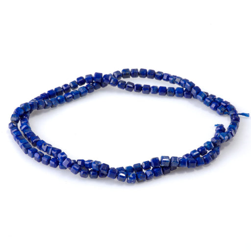 This is a Dakota Stones 3mm Lapis Gemstone strand with AAA grade table-cut cube beads in 15-16 inch strand.