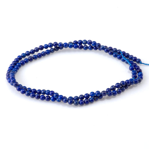 This is a Dakota Stones 3mm Lapis Gemstone strand with AAA grade round beads in 15-16 inch strand.