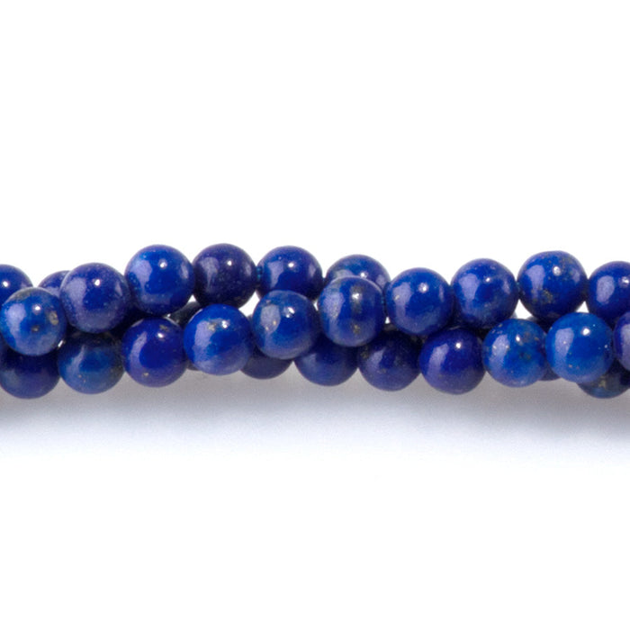 This is a Dakota Stones 3mm Lapis Gemstone strand with AAA grade round beads in 15-16 inch strand.