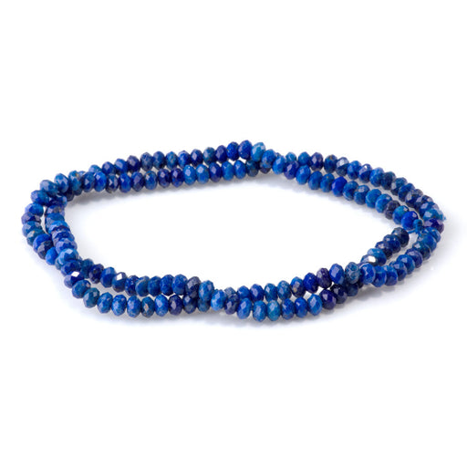 This is a Dakota Stones 3x4mm Lapis Gemstone strand with AAA grade faceted rondelle beads in 15-16 inch strand.