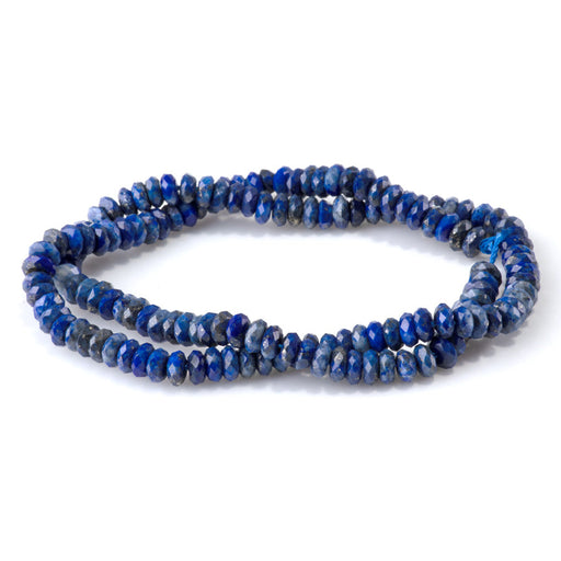 This is a Dakota Stones 3x6mm Lapis Gemstone strand with faceted rondelle beads in 15-16 inch strand.