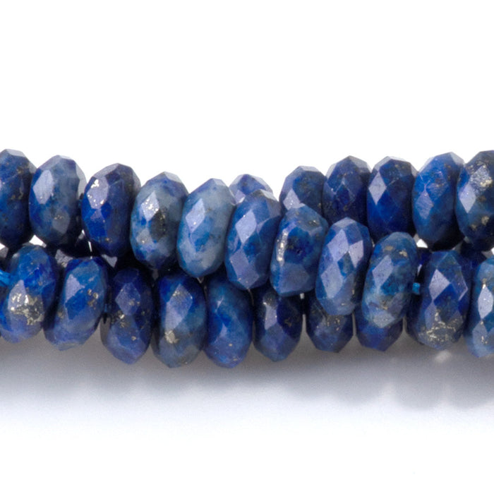 This is a Dakota Stones 3x6mm Lapis Gemstone strand with faceted rondelle beads in 15-16 inch strand.
