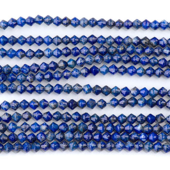 Lapis 4mm Faceted Bicone - 15-16 Inch