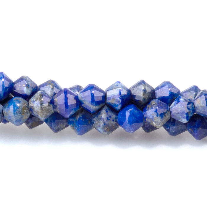 Lapis 4mm Faceted Bicone - 15-16 Inch