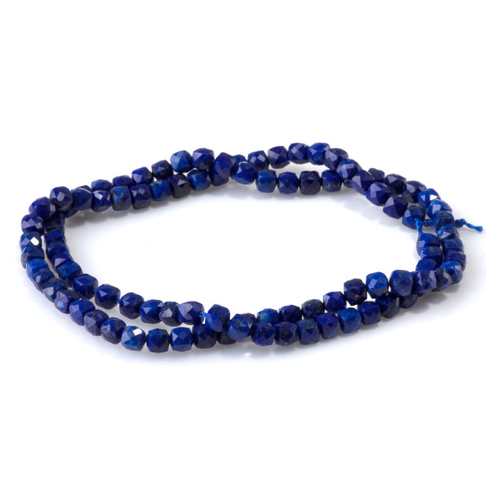 This is a Dakota Stones 4mm Lapis Gemstone strand with AAA grade faceted cube beads in 15-16 inch strand.