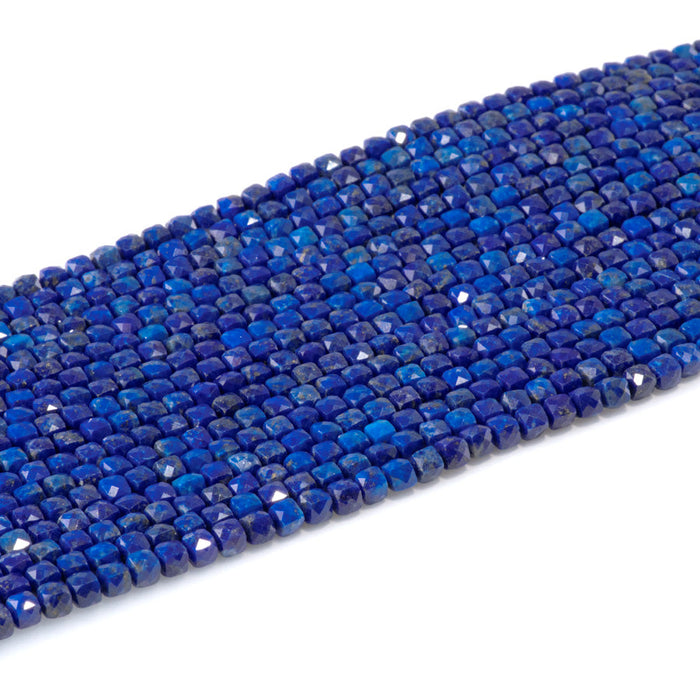 This is a Dakota Stones 4mm Lapis Gemstone strand with AAA grade faceted cube beads in 15-16 inch strand.