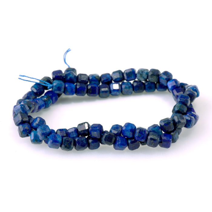 Lapis (Dyed) 4mm Table Cut Cube - 15-16 Inch