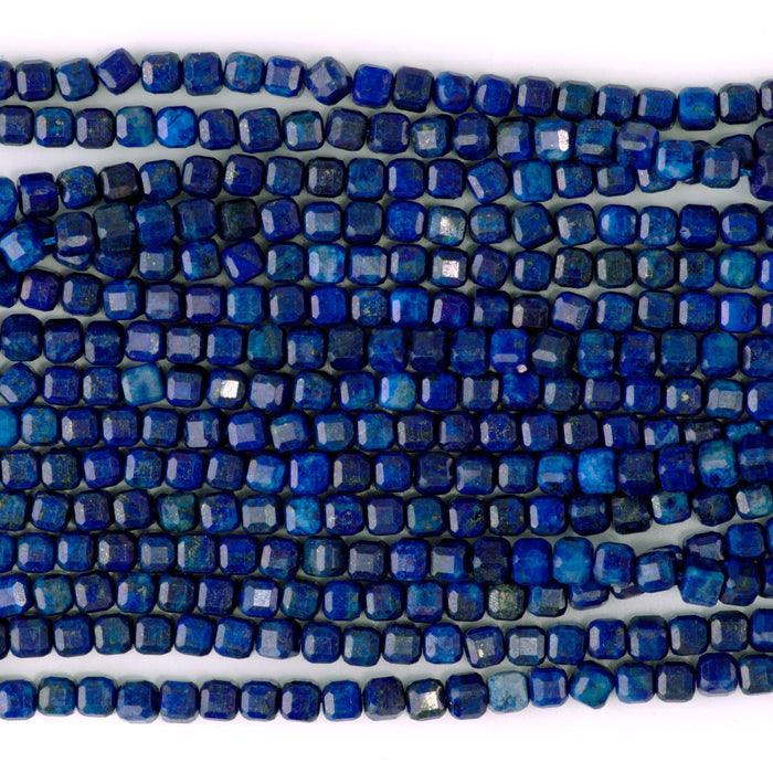 Lapis (Dyed) 4mm Table Cut Cube - 15-16 Inch