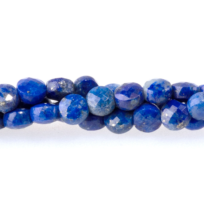 Lapis 4mm Faceted Coin 15-16 Inch