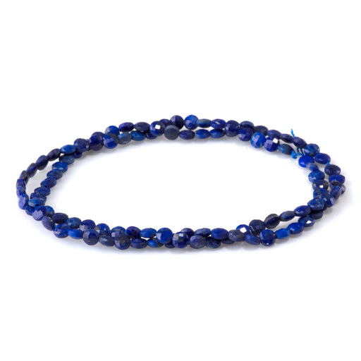 This is a Dakota Stones 4mm Lapis Gemstone strand with A grade faceted coin beads in 15-16 inch strand.