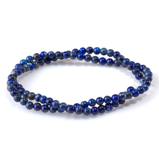 This is a Dakota Stones 4mm Lapis Gemstone strand with round beads.