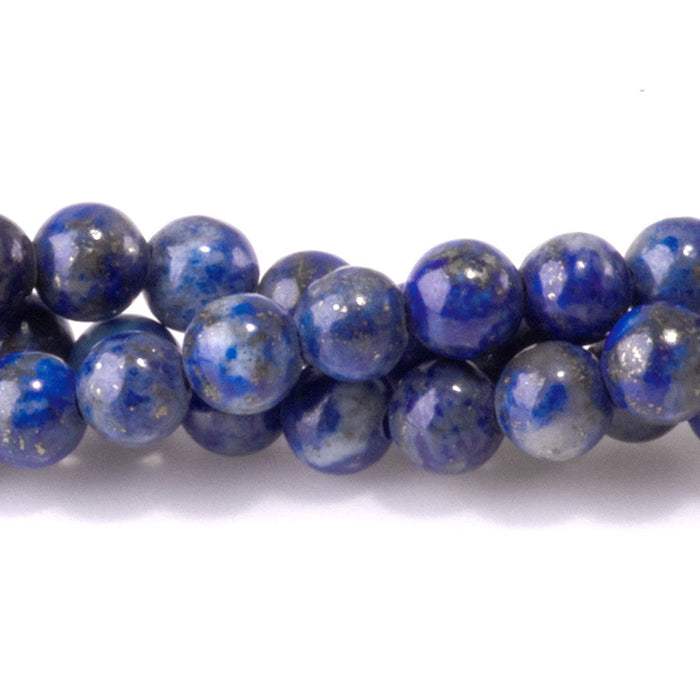 This is a Dakota Stones 4mm Lapis Gemstone strand with round beads.