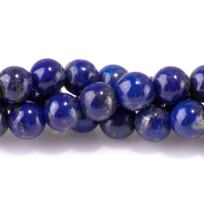 This is a Dakota Stones 4mm Lapis Gemstone strand with AAA grade round beads in 15-16 inch strand.