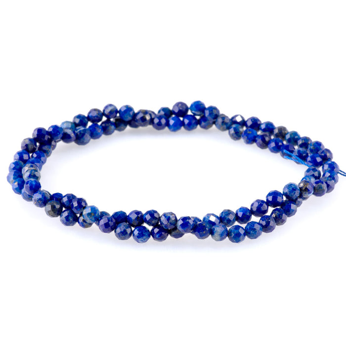 Lapis 4mm Round Faceted - 15-16 Inch