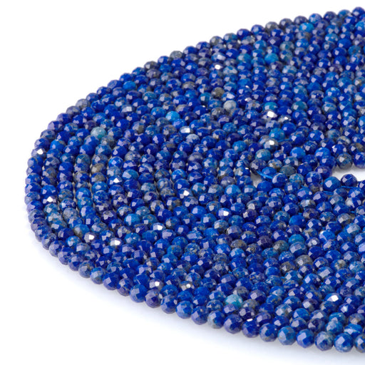 This is a Dakota Stones 4mm Lapis Gemstone strand with faceted round beads in 15-16 inch strand.
