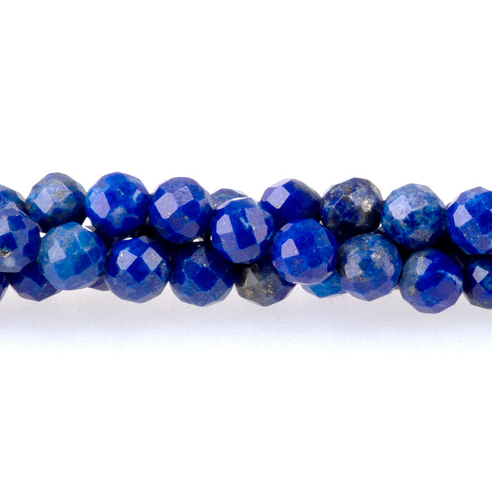 Lapis 4mm Microfaceted Round A Grade - 15-16 Inch