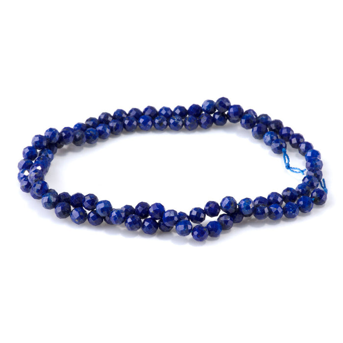 This is a Dakota Stones 4mm Lapis Gemstone strand with AAA grade faceted round beads in 15-16 inch strand.