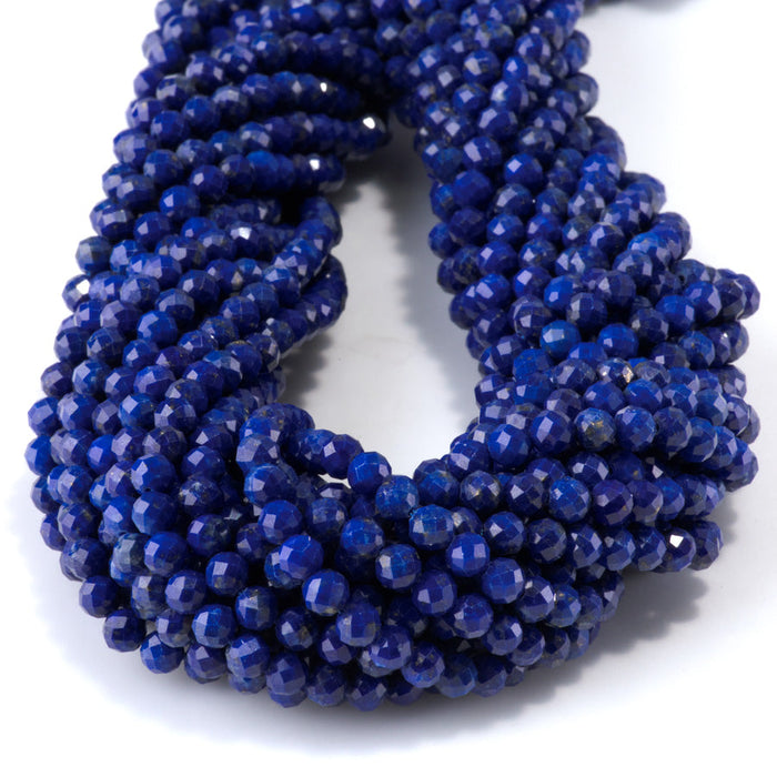 This is a Dakota Stones 4mm Lapis Gemstone strand with AAA grade faceted round beads in 15-16 inch strand.