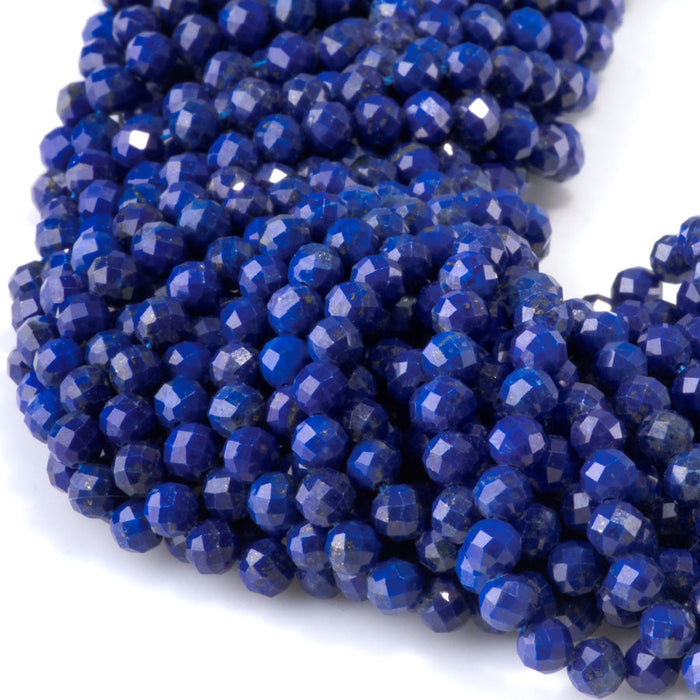 This is a Dakota Stones 4mm Lapis Gemstone strand with AAA grade faceted round beads in 15-16 inch strand.