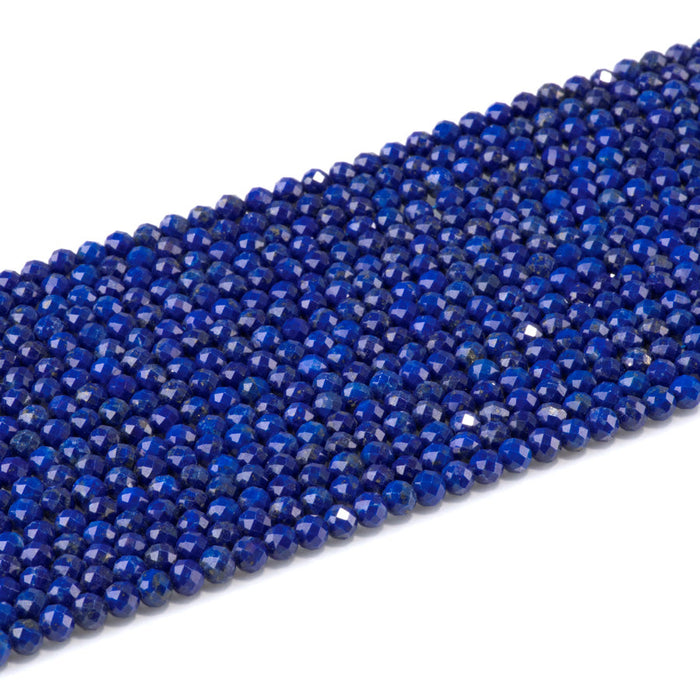 This is a Dakota Stones 4mm Lapis Gemstone strand with AAA grade faceted round beads in 15-16 inch strand.