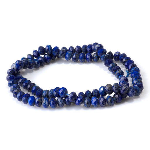 This is a Dakota Stones 4x6mm Lapis Gemstone strand with faceted rondelle beads in 15-16 inch strand.