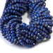 This is a Dakota Stones 4x6mm Lapis Gemstone strand with faceted rondelle beads in 15-16 inch strand.