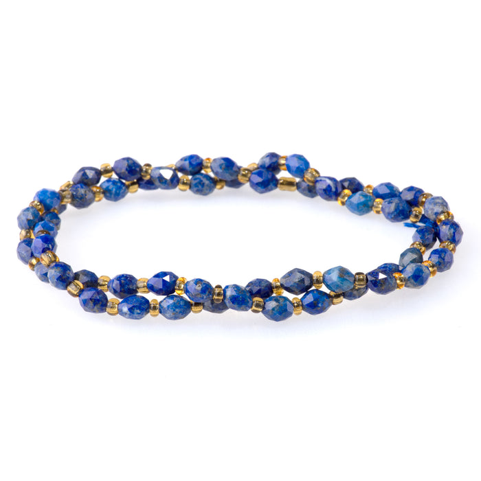Lapis 4x6mm Triangle Cut Faceted Rice Bead A Grade - 15-16 Inch