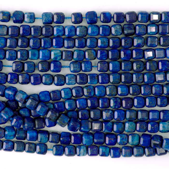 Lapis (Dyed) 5mm Table Cut Cube - 15-16 Inch