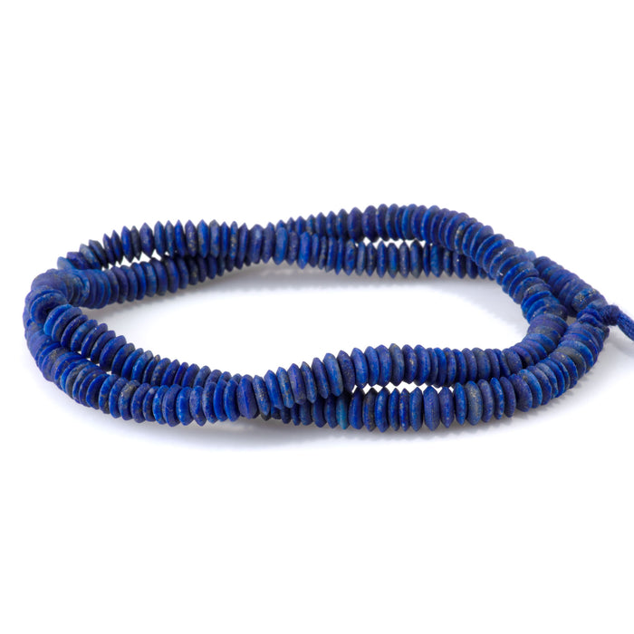Lapis 5mm Irregular Disc Bead - 14-15 Inch
