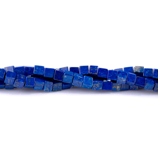 This is a Dakota Stones 6mm Lapis Gemstone strand with A grade cube beads in 15-16 inch strand.