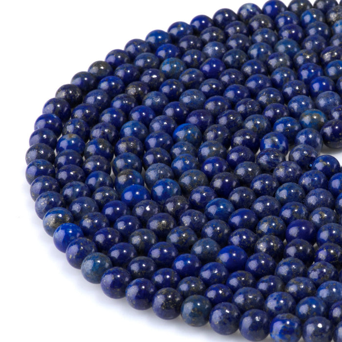 This is a Dakota Stones 6mm Lapis Gemstone strand with round beads in 15-16 inch strand.