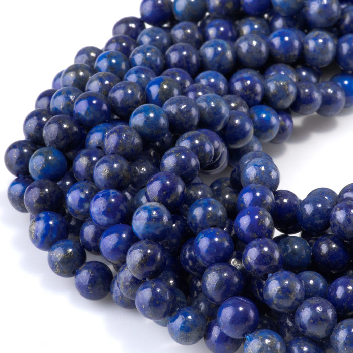 This is a Dakota Stones 6mm Lapis Gemstone strand with round beads in 15-16 inch strand.