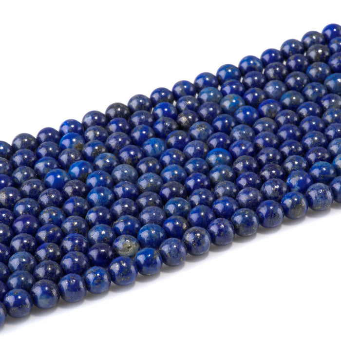 This is a Dakota Stones 6mm Lapis Gemstone strand with round beads in 15-16 inch strand.