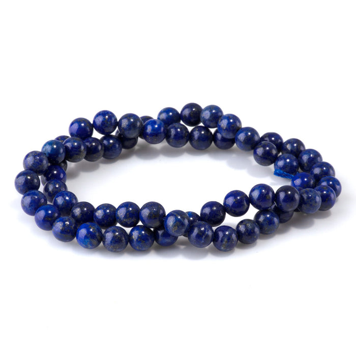 This is a Dakota Stones 6mm Lapis Gemstone strand with AAA grade round beads in 15-16 inch strand.