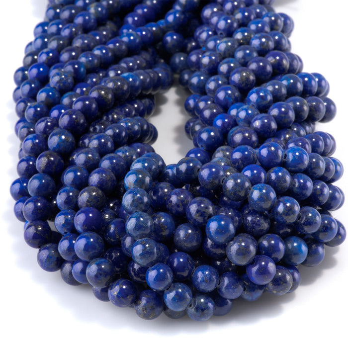 This is a Dakota Stones 6mm Lapis Gemstone strand with AAA grade round beads in 15-16 inch strand.