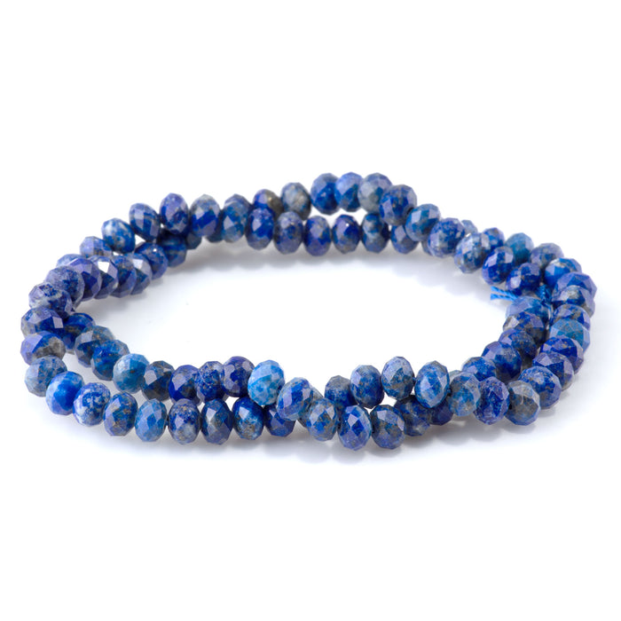 Lapis 4x6mm Rondelle Faceted AA Grade - 15-16 Inch