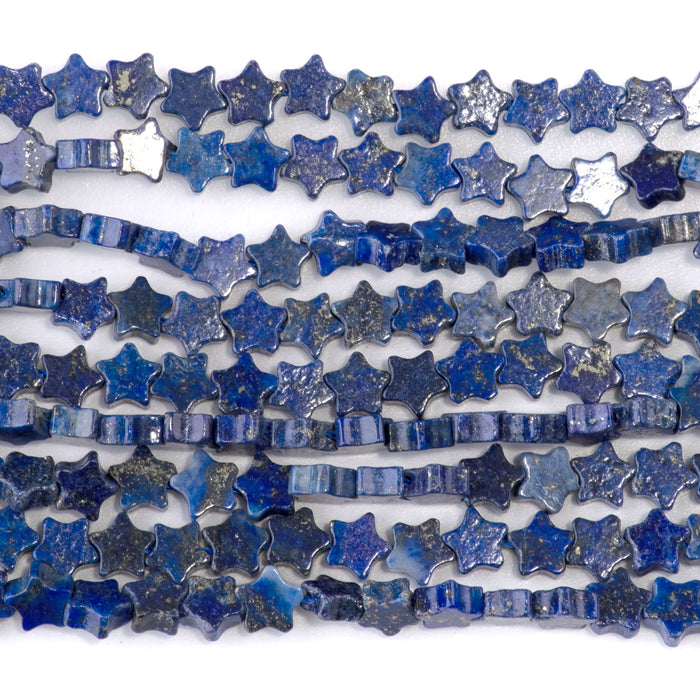 This is a Dakota Stones 6mm Lapis Gemstone strand with star beads in 15-16 inch strand.