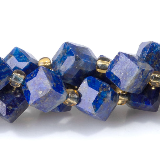 This is a Dakota Stones 6x8mm Lapis Corner Gemstone strand with A grade table-cut cube beads in 15-16 inch strand.