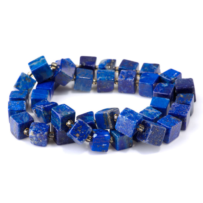 Lapis 7-8mm Irregular Cube - 15-16 Inch