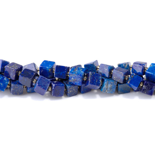 This is a Dakota Stones 7-8mm Lapis Gemstone strand with irregular cube beads in 15-16 inch strand.